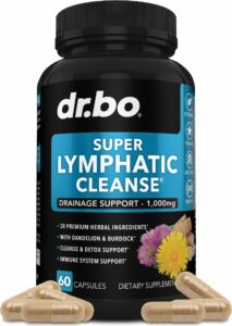Lymphatic Drainage Supplements Pills - Lymphatic Support Total Herbal Cleanse Products Echinacea, Ginger, Dandelion, Red Root & Red Clover Supplement - Lymph Node Detox Cleanse Lymph System Drainage product image
