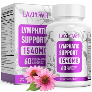 Lymphatic Drainage Supplements, 1540mg Lymph System Support Supplement for Women & Men with Dandelion, Burdock, Echinacea,Rutin, Turmeric,Cleavers & More, 60 Capsules 1 Count (Pack of 60) product image