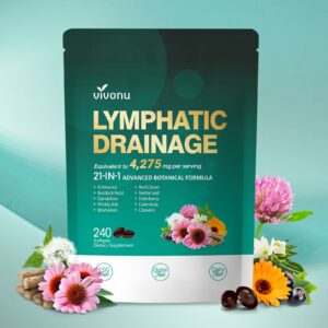 Lymphatic Drainage Supplement, 240 Softgels, 4275mg Lymph System Support Supplement for Women & Men, 21-in-1 Herbal Blend with Echinacea, Dandelion, Burdock, Bromelain, Calendula, Turmeric & More 1 Bag | 240 Softgels product image