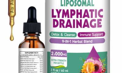 Liposomal Lymphatic Drainage Drops, 9-In-1 Lymphatic Drainage Supplements for Detox & Cleanse, with Echinacea, Dandelion, Elderberry, Burdock Root & Cleavers, Immune & Lymph System Support, 2 FL OZ product image