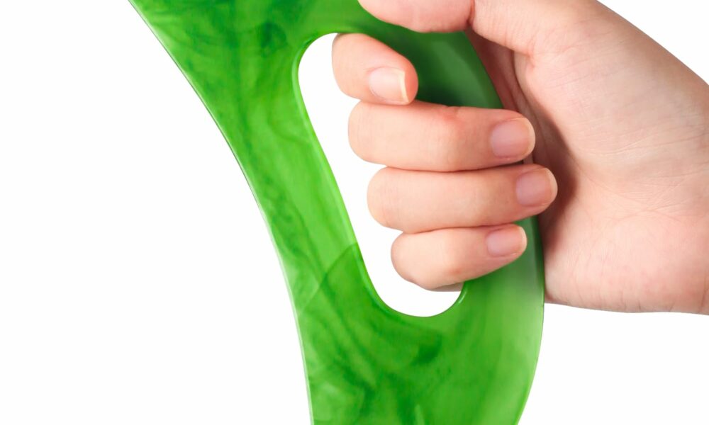 Scienlodic Body Gua Sha Massage Tool with Handle, Larger Guasha Tool for Back Neck Face Leg Massage, Lymphatic Drainage, Cellulite Remove 02-green product image