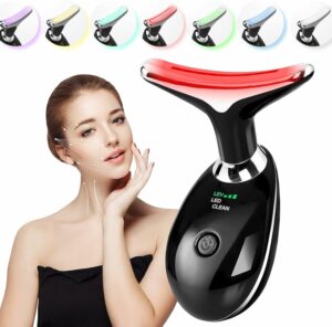 Facial and Neck Massager, Lymphatic Drainage Facial Massager Designed Specifically for The Face and Neck, Equipped with 7-Color Face 𝖲culpting Wand (Black) product image
