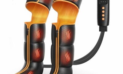 Leg Massager with Heat and Compression, Foot and Full Leg Massager for Circulation and Pain Relief, Sequential Compression Boots with 6 Modes, 6 Intensity, 3 Heat, Gifts for Mom, Dad, Athletes Black Yellow product image