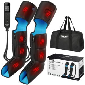 FIT KING Air Compression Leg Massager with Heat and Compression for Circulation and Pain Relief, Full Leg & Foot Massager for Swelling Edema RLS with Pressure Sensor LCD Display for Dad Mom Wife With Heating product image