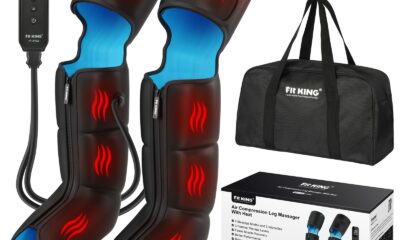 FIT KING Air Compression Leg Massager with Heat and Compression for Circulation and Pain Relief, Full Leg & Foot Massager for Swelling Edema RLS with Pressure Sensor LCD Display for Dad Mom Wife With Heating product image