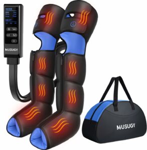 Leg Massager with Heat and Compression : Sequential Compression Boots with 6 Modes,9 Intensity and 3 Heat for Circulation and Pain Relief - Christmas Birthday for Mom, Dad, Athletes, Gym product image
