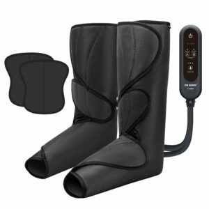 FIT KING Leg Massager for Circulation and Pain Relief, Air Compression Leg and Foot Massager to Relieve Pain Swelling Edema with 2 Size Extensions- Great Gift for Wife Mom and Friend Dark Gray product image