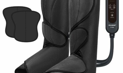 FIT KING Leg Massager for Circulation and Pain Relief, Air Compression Leg and Foot Massager to Relieve Pain Swelling Edema with 2 Size Extensions- Great Gift for Wife Mom and Friend Dark Gray product image