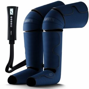 Air Compression Leg Massager with Heat for Foot, Calf, Knee & Thigh - Gifts for Christmas, Mother's Day, Father's Day - Leg Massage Boots for Women & Men - Relieves Muscle Tension and Pain Navy product image