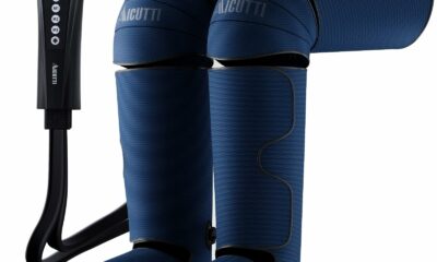 Air Compression Leg Massager with Heat for Foot, Calf, Knee & Thigh - Gifts for Christmas, Mother's Day, Father's Day - Leg Massage Boots for Women & Men - Relieves Muscle Tension and Pain Navy product image