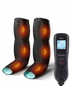 Leg Massager with Heat for Circulation and Pain Relief - Air Compression Massage for Foot & Calf,Foot and Leg Massager Compression Boot with 4 Modes 4 Intensities,and 3 Heats,Best Gifts for Mom, Dad Black product image