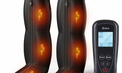 Leg Massager with Heat for Circulation and Pain Relief - Air Compression Massage for Foot & Calf,Foot and Leg Massager Compression Boot with 4 Modes 4 Intensities,and 3 Heats,Best Gifts for Mom, Dad Black product image