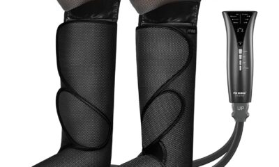 FIT KING Foot and Leg Compression Massager for Circulation and Pain Relief with Knee Heating Therapy - Handheld Controller 3 Modes 3 Intensities - Gift for Mom Wife Family product image