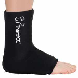 TheraICE Ankle Ice Pack Wrap for Swelling & Sprained Ankle Brace for Women & Men, Cold Therapy Support Compression Socks, Plantar Fasciitis & Achilles Tendonitis Relief, Sore Feet & Heel Original Small/Medium product image