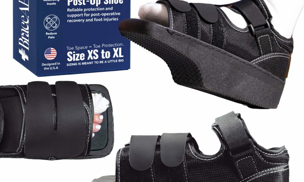 Wedge Post-Op Shoe, Medical Offloading Shoes for Toe Injuries, Surgical and Orthopedic Boot for Foot, Plantar Fasciitis, Bunion, Hammertoe, Broken Toe Support for Men and Women, Size S Small product image