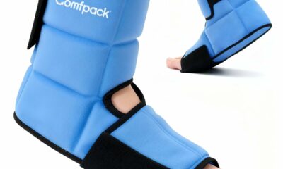 Ankle Foot Ice Pack Wrap for Pain Relief with Segmented Design, Evenly Distributed Gel Ice Boot Hot Cold Therapy for Surgery, Sprained Ankle, Plantar Fasciitis, Achilles Tendonitis, Heel Pain product image