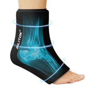 BILITOK Reusable Foot Ankle Ice Pack Wrap for Injuries, Cold Compression Therapy for Achilles Tendonitis, Plantar Fasciitis, Swelling, Sprained, Pain Relief (Black) product image