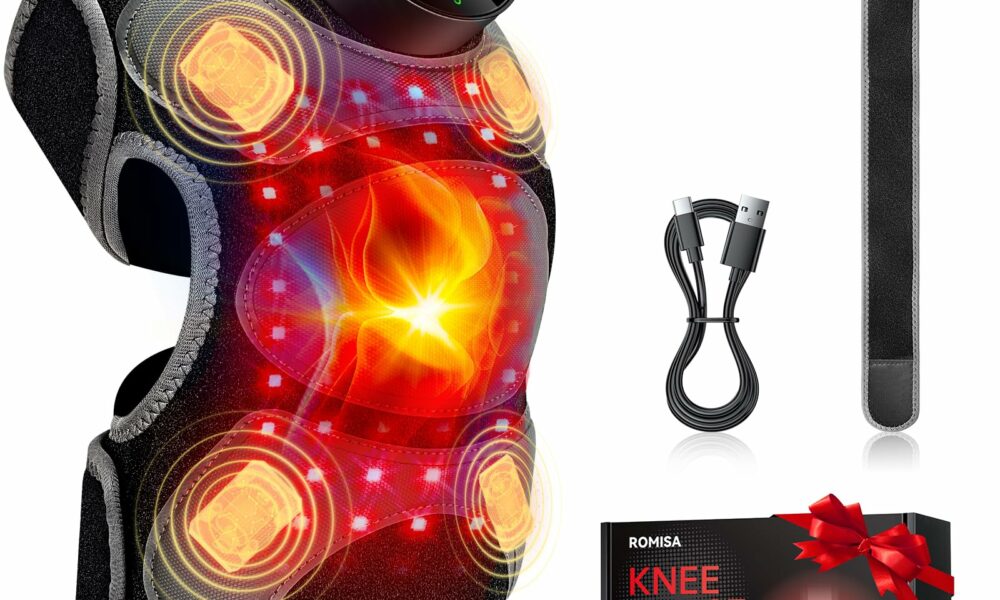 Upgraded PRO Red Light Therapy Knee Brace & 4 Vibration Massage - Rechargeable Controller, 660nm&850nm Red Light Therapy Heated Device for Knee/Elbow/Shoulder Upgraded Knee product image