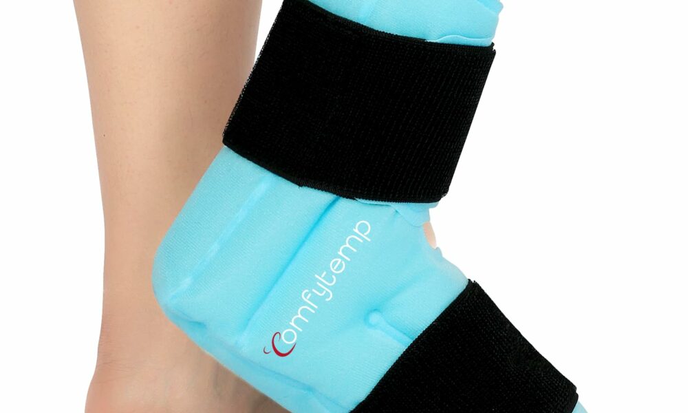 Comfytemp Ankle Foot Ice Pack Wrap for Plantar Fasciitis Relief, FSA Eligible HSA, Ankles Brace for Ankle Sprain, Heel Spur, Swelling, Achilles Tendonitis, Pain, Hot Cold Physical Therapy Gift, 1 Pcs Blue Large(1 Pack) 1.0 product image