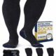 Pembrook 3 Pairs Plus Size Compression Socks Wide Calf - Knee High Wide Calf Compression Socks | Circulation Support Socks Dark Gray Pack - 3 Pairs XX-Large product image