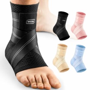 Flat Knitting Ankle Brace For Women&Men, 7-Zone Dynamic Compression Sleeve w/Flex Strap,Foot Support For Sports, Sprained Ankle, Achilles Tendonitis, Plantar Fasciitis Relief(Pack of1)XL, Black Black(Pack of 1) X-Large product image