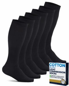 Pembrook Light Cotton Compression Socks for Men - 3 Pairs | 8-15 mmHg Light Compression Socks for Men, Comfort and Support Black - 3 Pairs Large product image