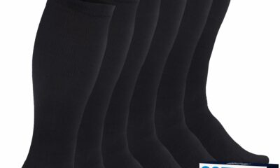 Pembrook Light Cotton Compression Socks for Men - 3 Pairs | 8-15 mmHg Light Compression Socks for Men, Comfort and Support Black - 3 Pairs Large product image