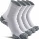 CWVLC Cushioned Compression Sport Quarter Socks for Men Women Youth X-Large 4-pairs White product image