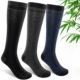 SONORAN Bamboo Viscose Compression Socks for Women & Men (3 Pairs) 15-20 mmHg Knee High Support for Nurses, Travel, Pregnant 3 Pairs-(black/Gray/Dark Blue) Small-Medium product image