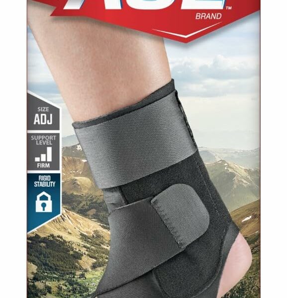 ACE Deluxe Ankle Stabilizer, Adjustable, Black, 1/Pack 1 Count (Pack of 1) product image