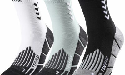 Compression Crew Running Socks: Athletic Socks for Men Women with Cushion,3 Pairs Work Hiking Basketball Sport Socks 13-16 A-white Gray Black-3pairs product image