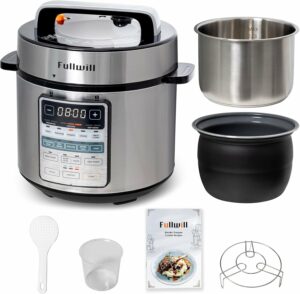 Fullwill 6QT Electric Pressure Cooker with Dual Pots