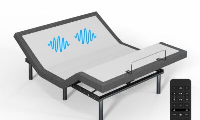 Adjustable Bed Frame with Wireless Remote - Comfortable Zero Gravity Massage with Head & Foot Incline, Dual USB Charge & Under-Bed Nightlights - Powder Coated Adjustable Full Frame Full Modern product image