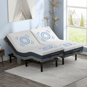 OTDMEL Split King Adjustable Bed Frame with Massage