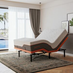 ESHINE 3000 Series King Adjustable Bed Frame with 14-Inch Hybrid Mattress