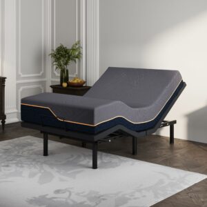 Dyonery DS200 Twin XL Adjustable Bed Frame with 14-Inch Copper-Gel Mattress