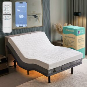 Renanim Full Electric Adjustable Bed Frame with 14-Inch Hybrid Mattress