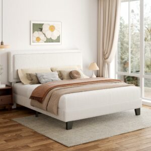 viplov King Upholstered Platform Bed Frame