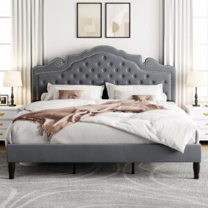 Allewie King Size Bed Frame with Tiara Headboard