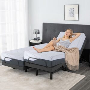 Vipbear Twin XL Adjustable Bed Base with 12-Inch Gel Memory Foam Mattress