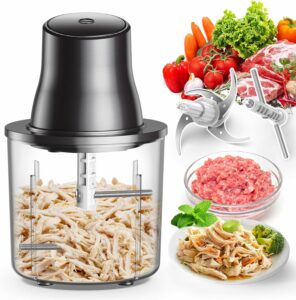 NAUQUOHZ 250W Food Processor with 1.5L Bowl & 2 Blades