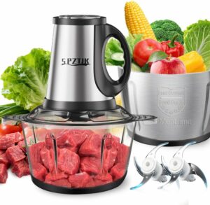 SPZTJK 300W Electric Food Grinder with 8-Cup Bowls