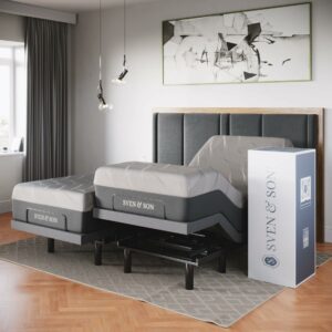 Sven & Son Classic Split King Adjustable Bed Base with 12-Inch Gel Memory Foam Mattress