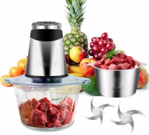 BUMET Electric Food Chopper 500W 2x8-Cup Bowls
