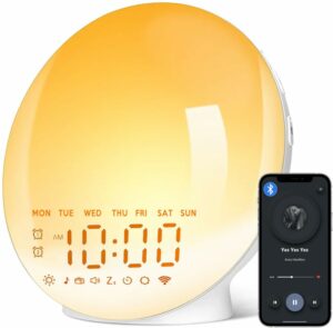 MASSII Wake-Up Light Alarm Clock with Bluetooth Speaker