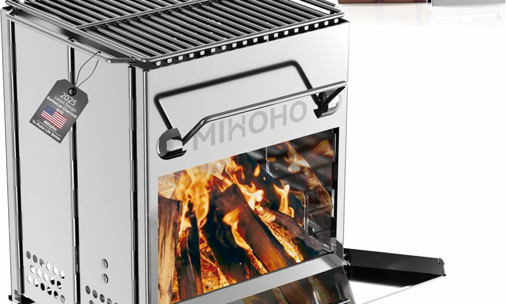 Mihoho Foldable Portable Charcoal Grill for Outdoor Cooking product image