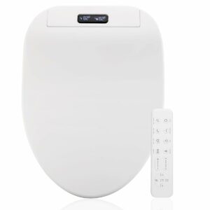 GenieBidet Electric Bidet Toilet Seat - Self Cleaning Heated Elongated Design and Wireless Remote Control - Unlimited Warm Water - Convenient Heated Boilet Seat with Bidet- EB-4000e EB 4000e