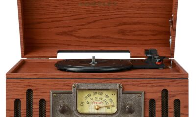 Crosley CR704B-PA Musician 3-Speed Turntable with Radio, CD/Cassette Player, Aux-in and Bluetooth, Paprika Bluetooth (new version) Paprika product image