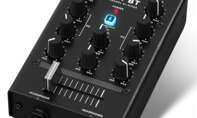 Gemini Portable Bluetooth DJ Mixer – 2-Channel Mini Audio Mixer with Wireless Input, RCA, Mic & Headphone Jacks, EQ & Crossfader – Compact DJ Mixer Board for Beginners & Mobile DJs (MM1BT) product image