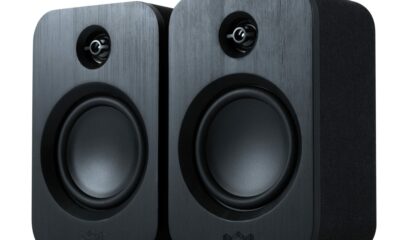 House of Marley Get Together Duo Bluetooth Bookshelf Speakers - Sustainably Crafted, Wireless Turntable Speakers, Mains Powered or 25 Hours Battery Life, AUX in - Amazon Exclusive Black Edition product image